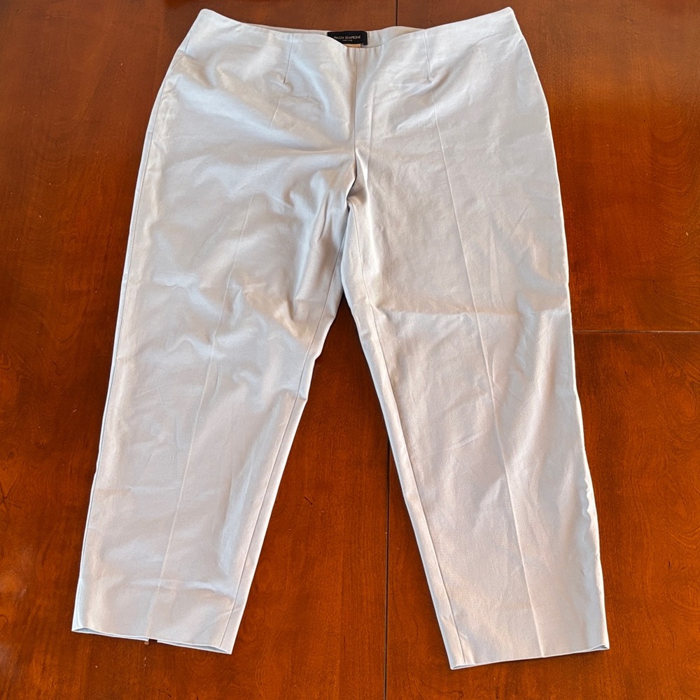 Piazza‎ Sempione Audrey Straight Leg Cropped Pants, Light Gray